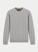 Kaschmir-Pullover mit durchgehendem Zopfmuster