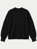 Kaschmirpullover mit Zopf-Raglanärmeln und Rundhalsausschnitt