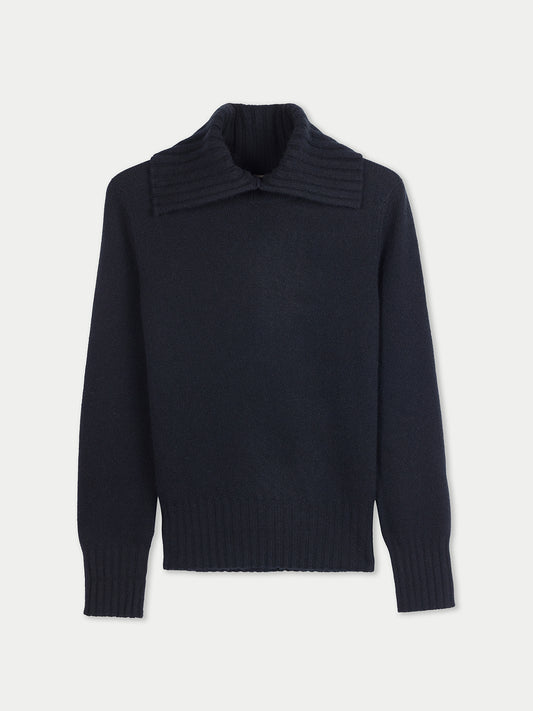 Kaschmir-Pullover mit Umklapp-Rollkragen