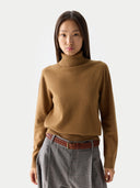 Zeitloser Kaschmir-Rollkragenpullover Almond - Gobi Cashmere