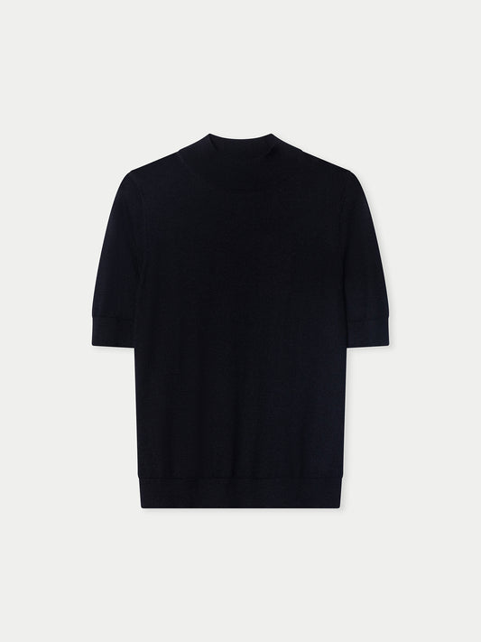 Kaschmir-Seiden-Shirt mit Stehkragen