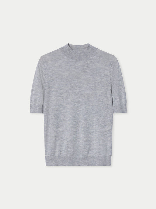 Kaschmir-Seiden-Shirt mit Stehkragen