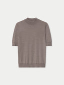 Kaschmir-Seiden-Shirt mit Stehkragen Taupe - Gobi Cashmere