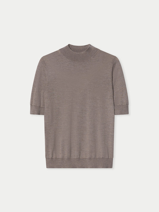 Kaschmir-Seiden-Shirt mit Stehkragen