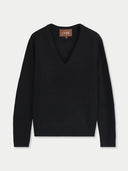Kaschmirpullover mit tiefem V-Ausschnitt
