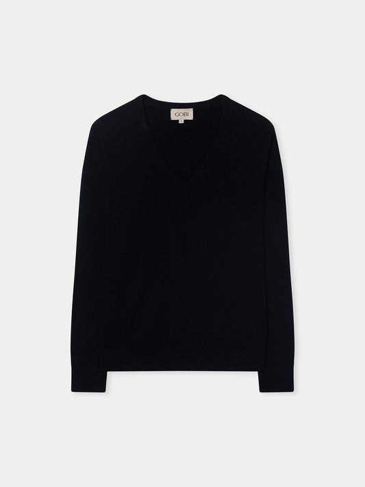 Damen Kaschmirpullover mit V-Ausschnitt