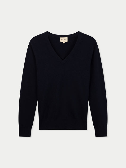 Damen Kaschmirpullover mit V-Ausschnitt