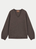 Kaschmir-Pullover mit tiefem V-Ausschnitt