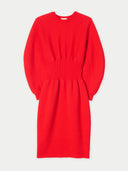 Kaschmir-Kleid mit skulpturaler Silhouette Fiery Red - Gobi Cashmere
