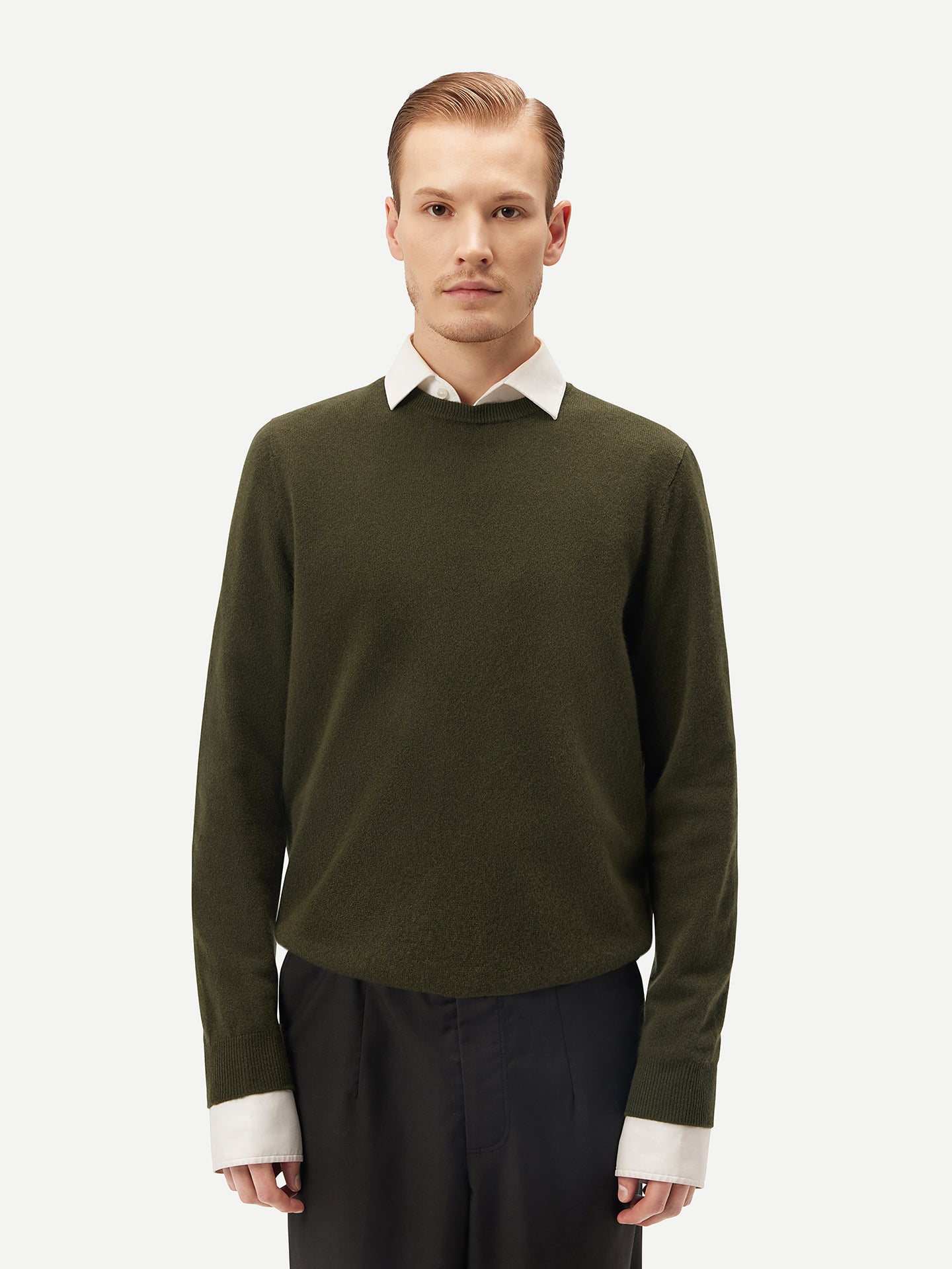Basic Kaschmirpullover mit R-Ausschnitt