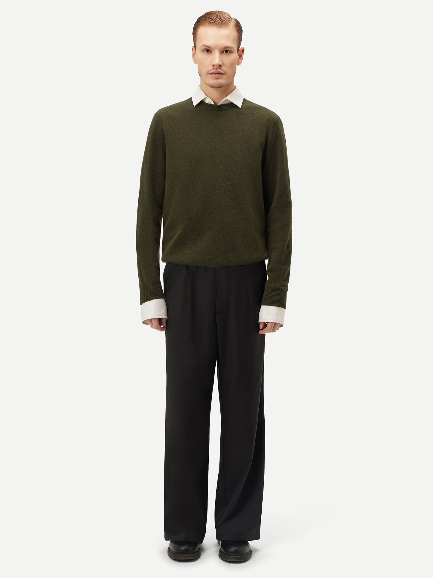 Basic Kaschmirpullover mit R-Ausschnitt