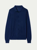 Strickjacke mit Polokragen aus Kaschmir Seide| GOBI Cashmere