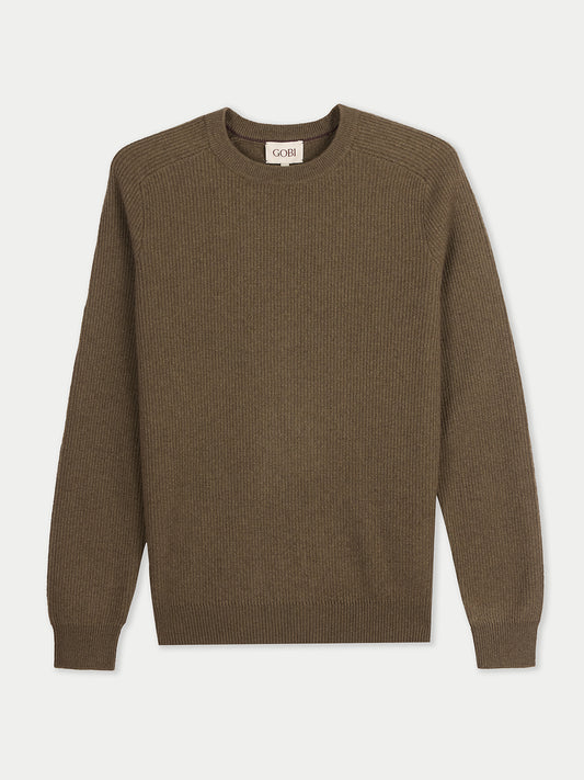 Herren Kaschmir-Pullover mit Rippenstrick
