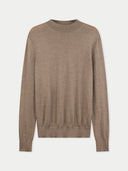 Herren Kaschmir-Seide Pullover mit Stehkragen Taupe - Gobi Cashmere