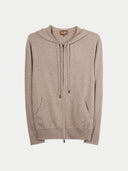 Herren Kaschmir Hoodie Mit Reißverschluss Taupe - Gobi Cashmere