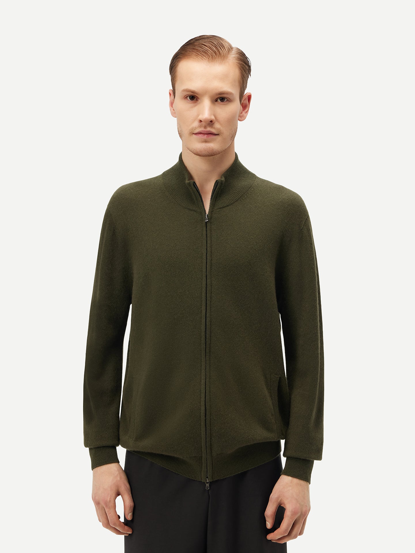 Kaschmir Strickjacke mit Reißverschluss