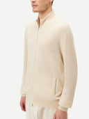 Herren Stehkragen Strickjacke Off White | GOBI Cashmere