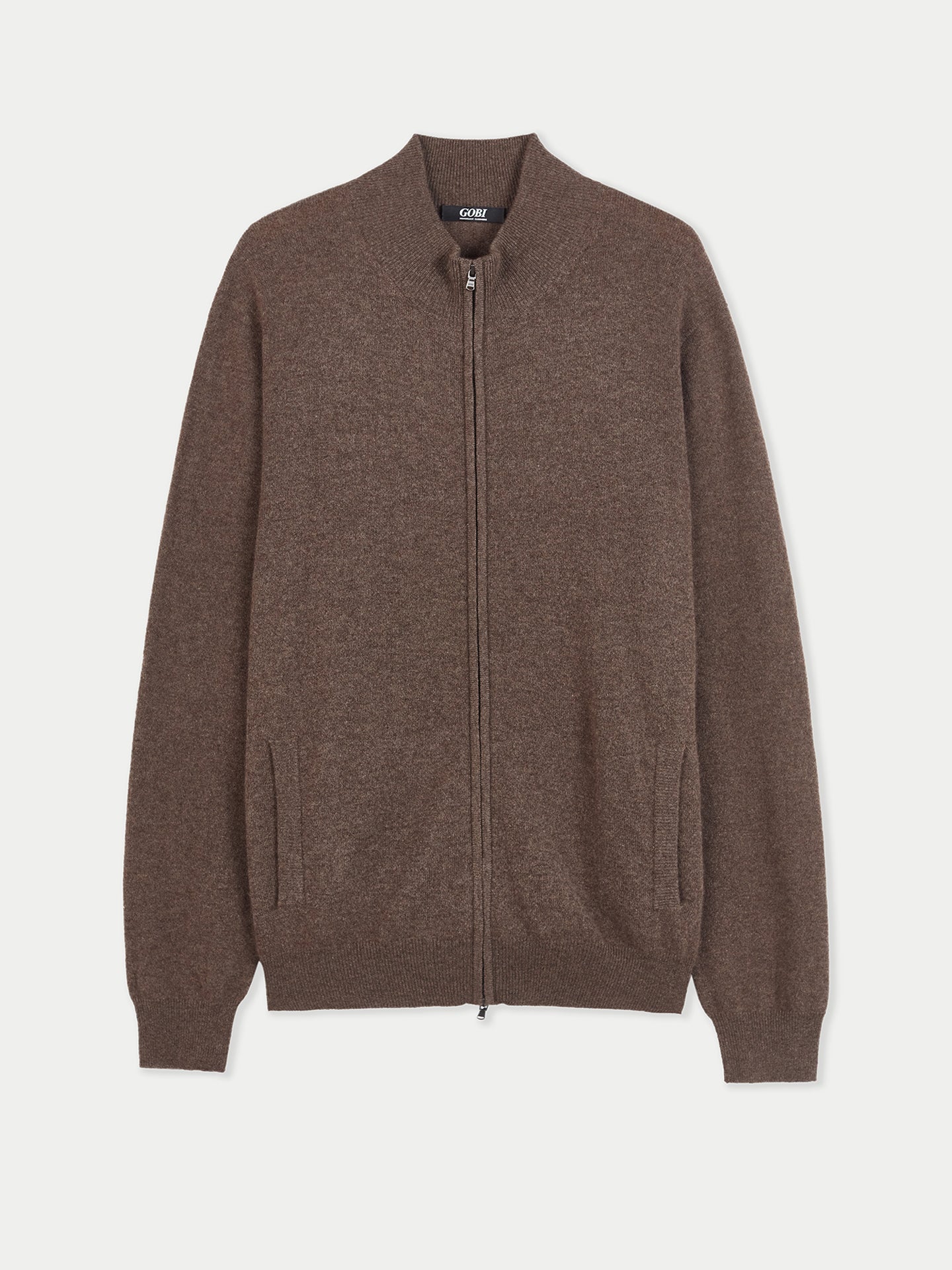 Herren Kaschmir Strickjacke Mit Reißverschluss Kakao - Gobi Cashmere