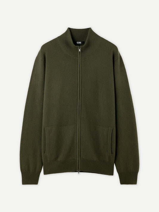 Kaschmir Strickjacke mit Reißverschluss