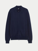 Herren Stehkragen Strickjacke Marineblau | GOBI Cashmere