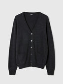 Herren Kashmir V-Ausschnitt Strickjacke Holzkohle | GOBI Cashmere