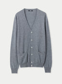 Herren V-Ausschnitt Kaschmirstrickjacke Dunkelgrau | GOBI Cashmere