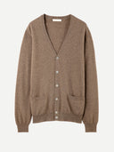 Herren V-Ausschnitt Kaschmir Strickjacke Knöpfe Taupe | GOBI DE