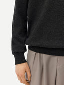 Basic Kaschmirpullover mit Polokragen Holzkohle - Gobi Cashmere