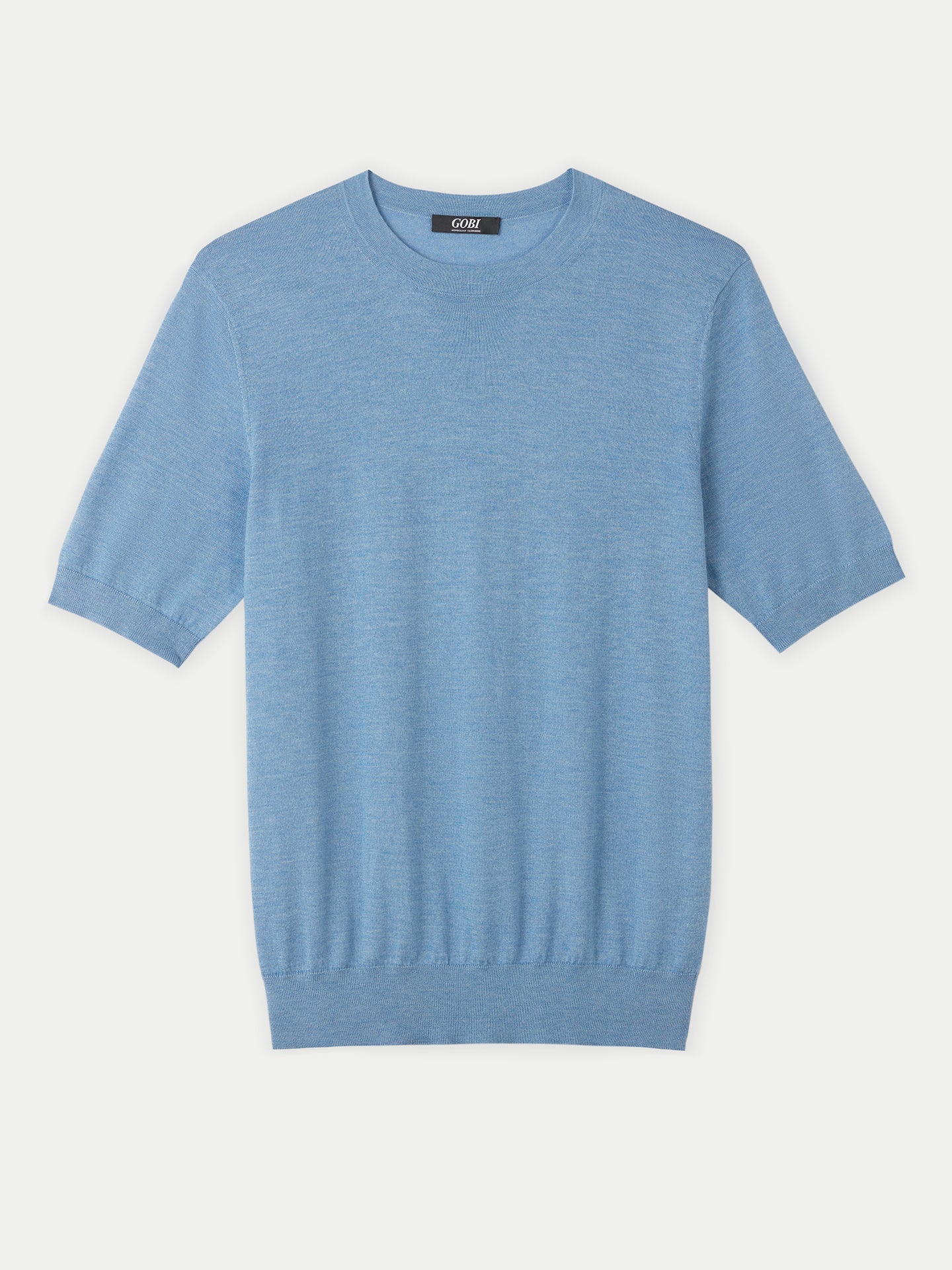 Herren-T-Shirt aus Seide und Kaschmir Blau - Gobi Cashmere