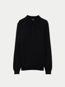 Herren Polohemd aus Kaschmir-Seide Schwarz - Gobi Cashmere