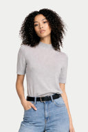 Kaschmir-Seiden-Shirt mit Stehkragen