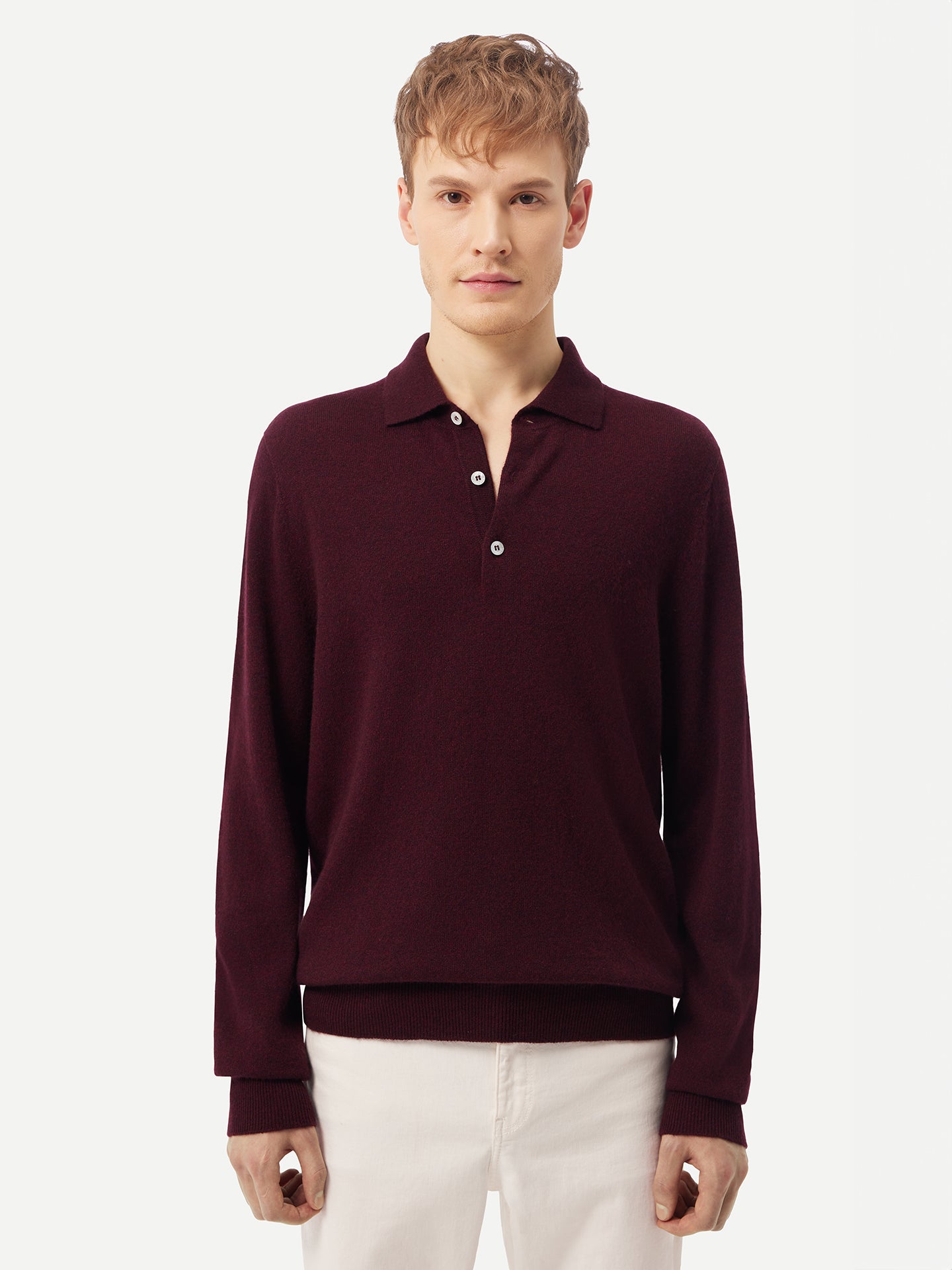 Kaschmirpullover mit Polokragen