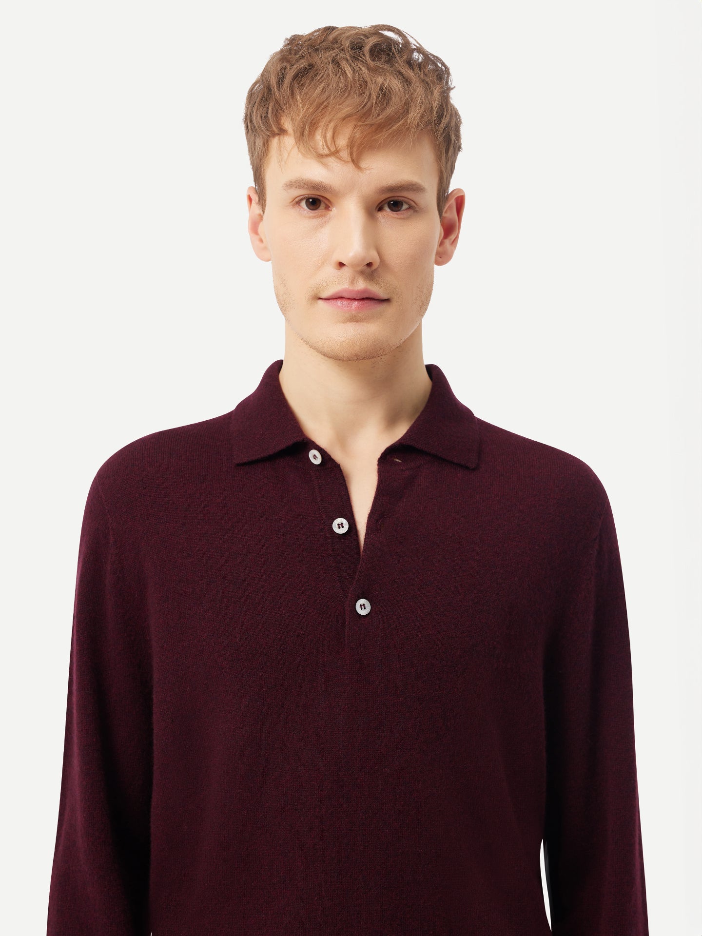 Kaschmirpullover mit Polokragen