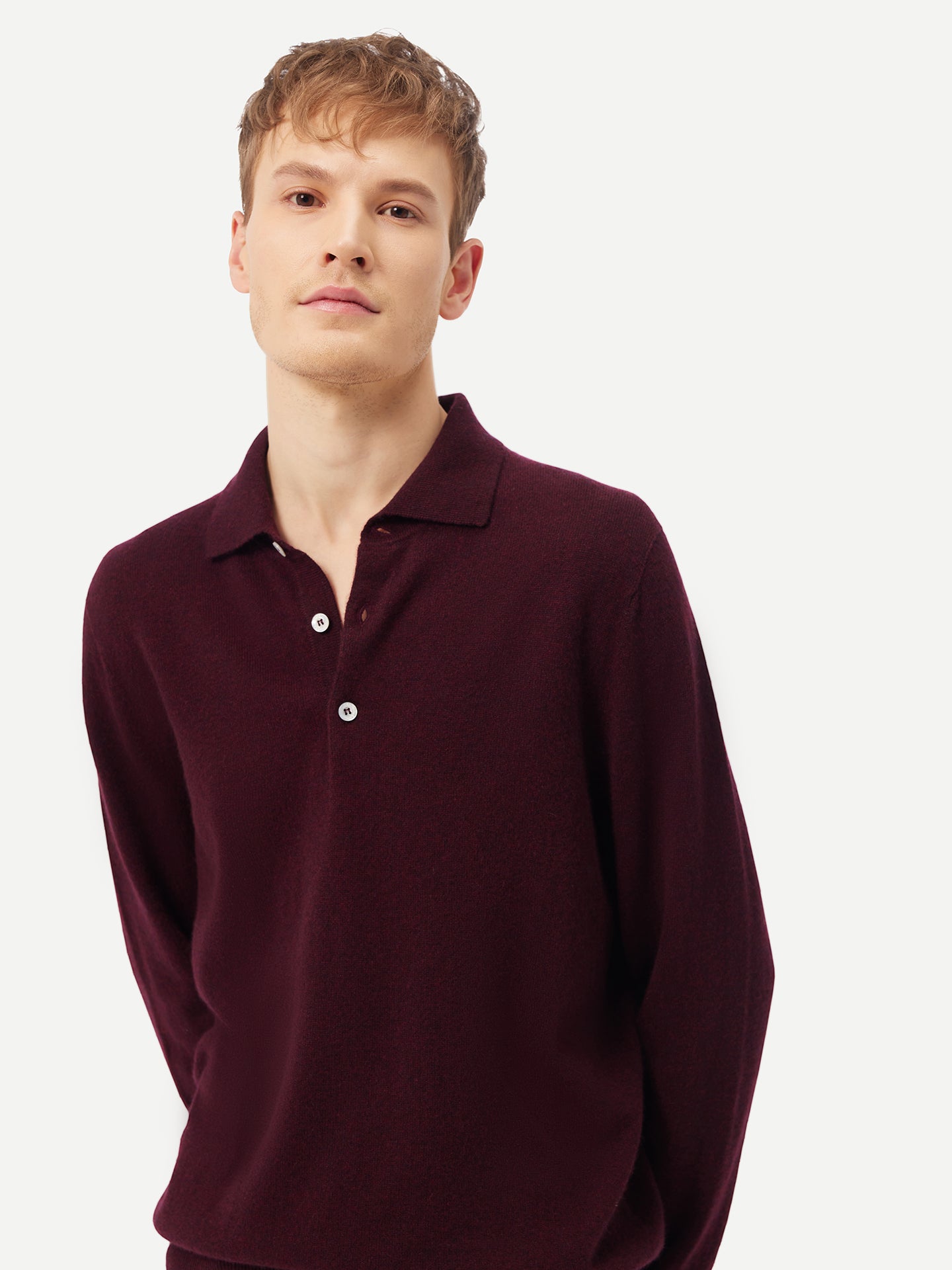 Kaschmirpullover mit Polokragen