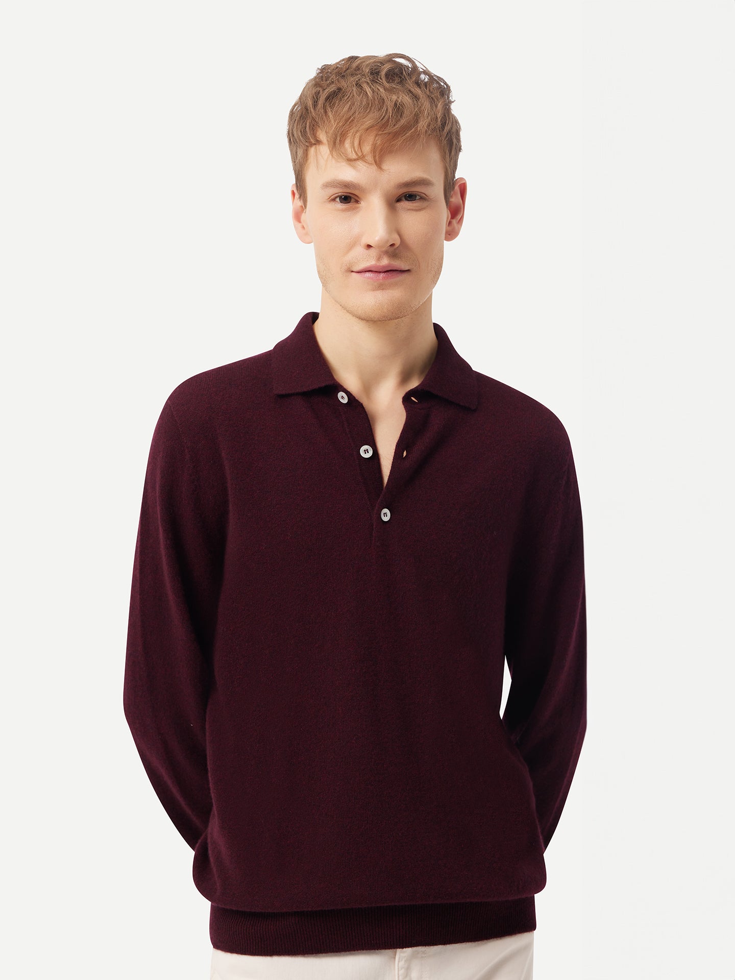 Kaschmirpullover mit Polokragen