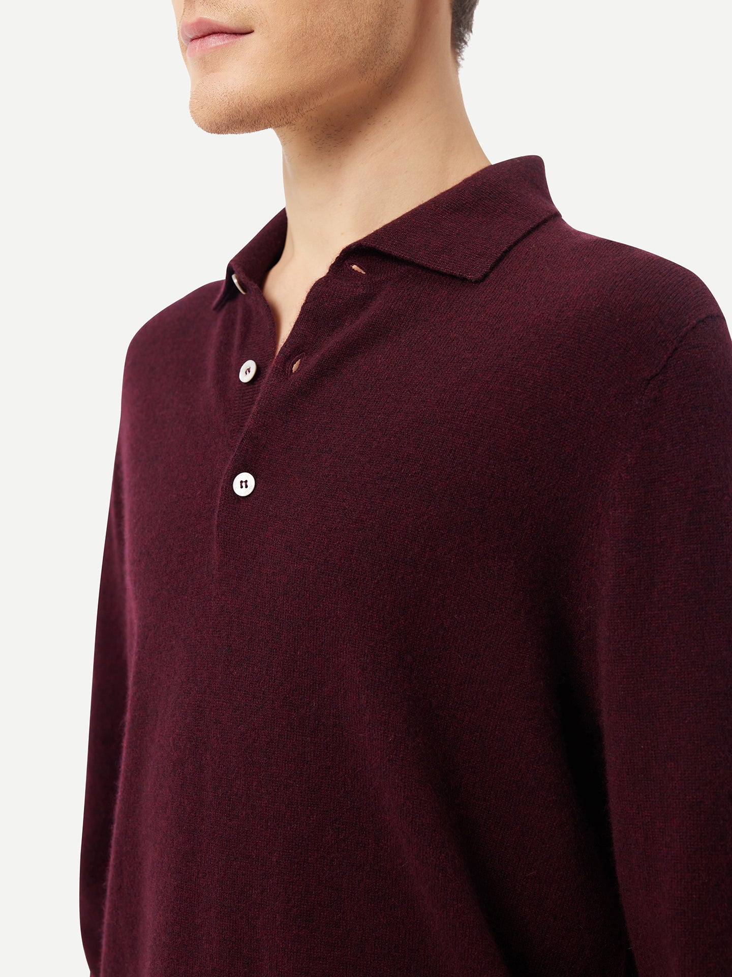 Kaschmirpullover mit Polokragen