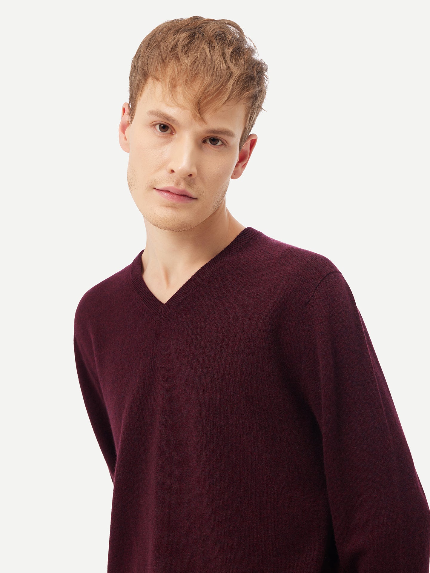 Basic Kaschmirpullover mit V-Ausschnitt