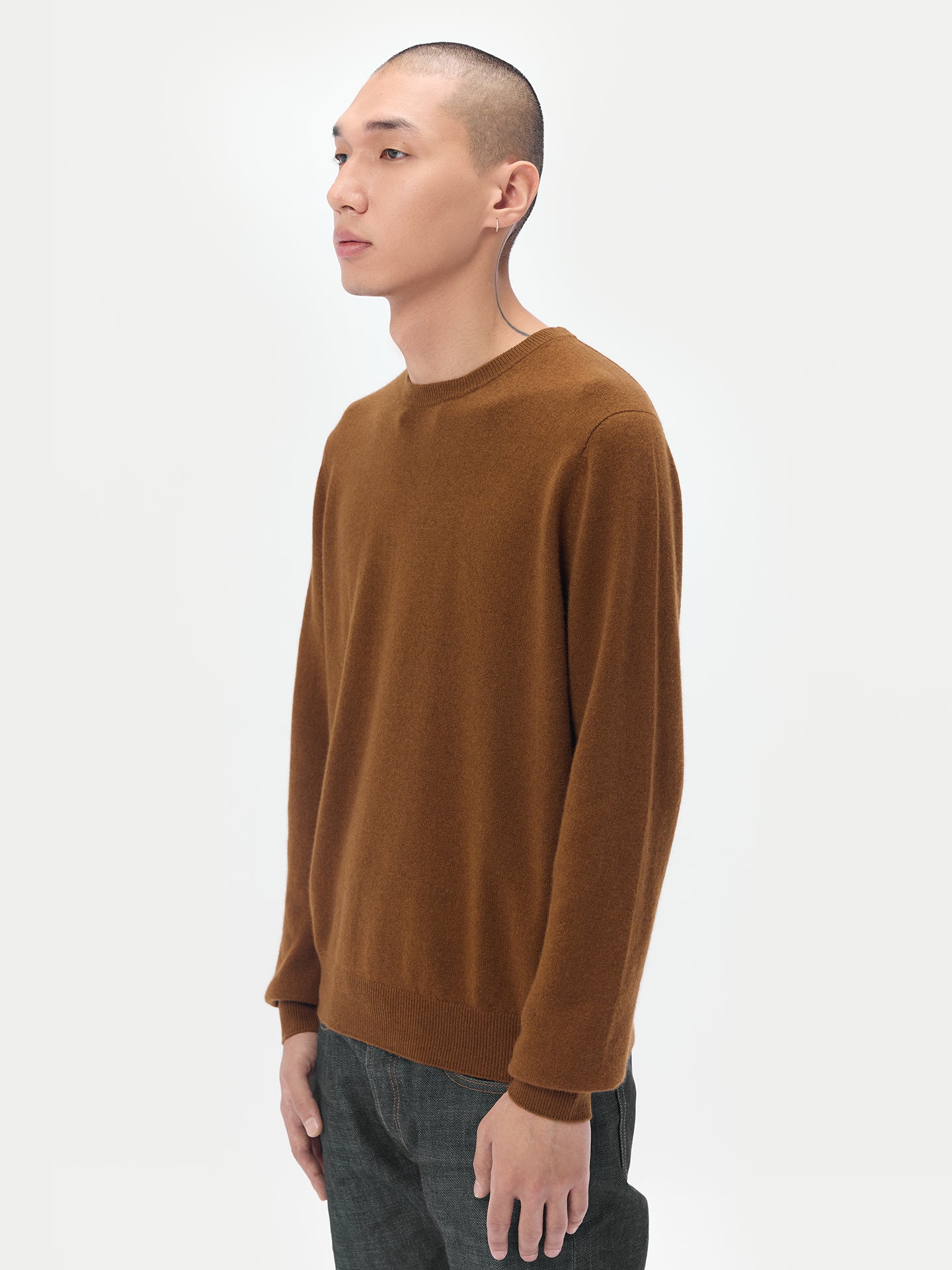 Basic Kaschmirpullover mit R-Ausschnitt