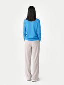 Damen Kaschmir R-Ausschnitt Pullover - Gobi Cashmere #color_cendre-blue
