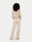 Basic R-Ausschnitt Kaschmirstrickjacke