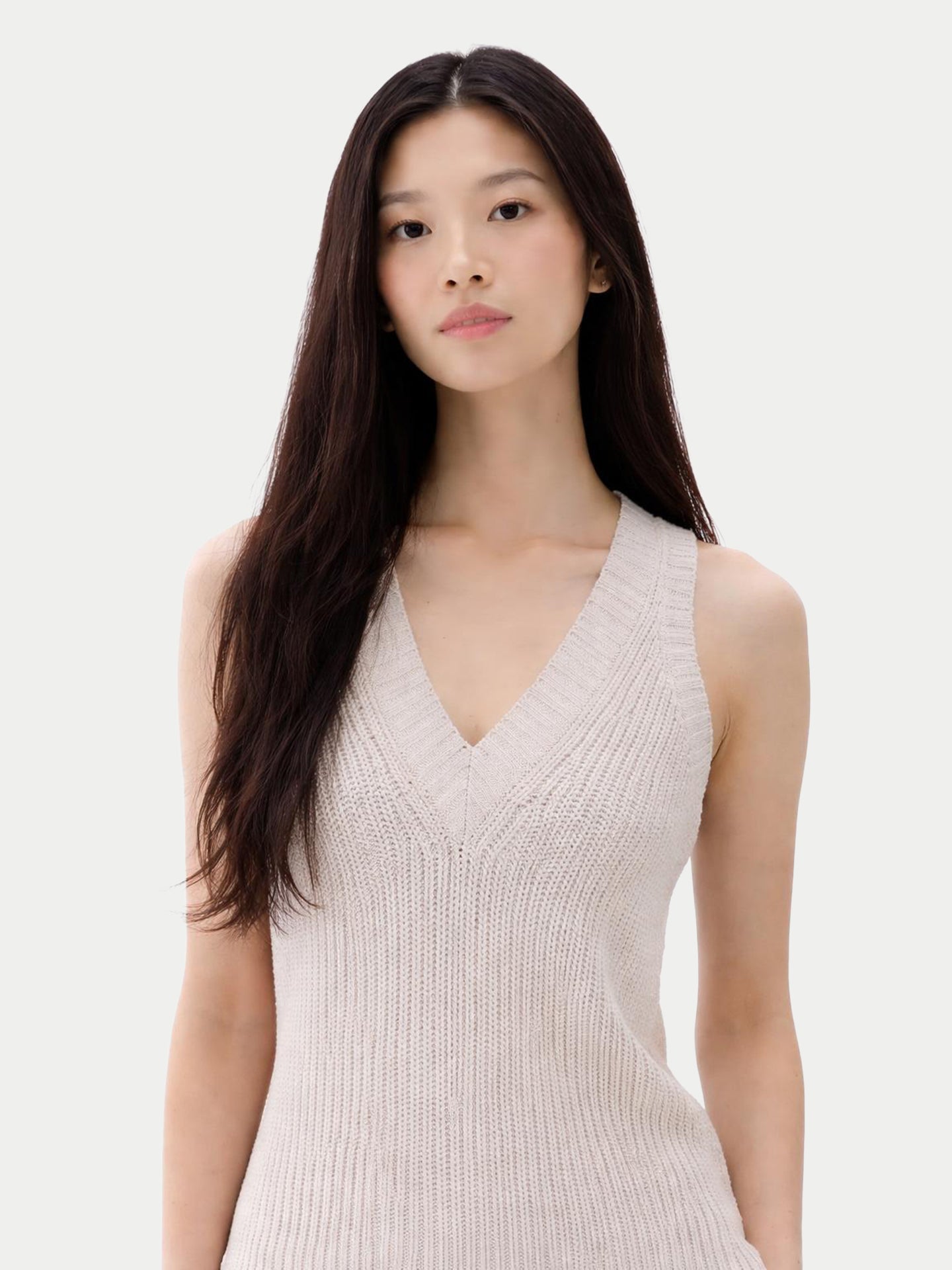 Kaschmir-Baumwollweste Lavendelfrost | GOBI Cashmere