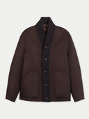 Jacke aus Kaschmir und Yak mit Strickkragen