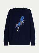 Herren Kaschmirpullover mit Pferde-Intarsie | GOBI DE