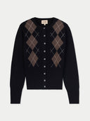 Damen Kaschmir-Cardigan mit Argyle | GOBI Cashmere