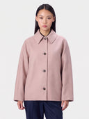 Kaschmir-Meltonjacke mit Ovalärmeln in Blush Brown