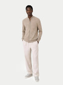 Herren Stehkragen Strickjacke Taupe | GOBI Cashmere