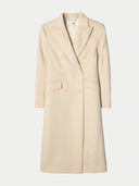 Doppelt-Reihiger Langer Mantel Beige - Gobi Cashmere
