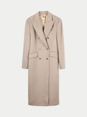 Doppelt-Reihiger Langer Mantel Taupe - Gobi Cashmere