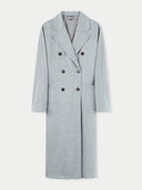 Langer doppelreihiger Kaschmirmantel Vapor Blue - Gobi Cashmere