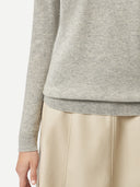 Basic R-Ausschnitt Kaschmirpullover DäMmerung Blau - Gobi Cashmere